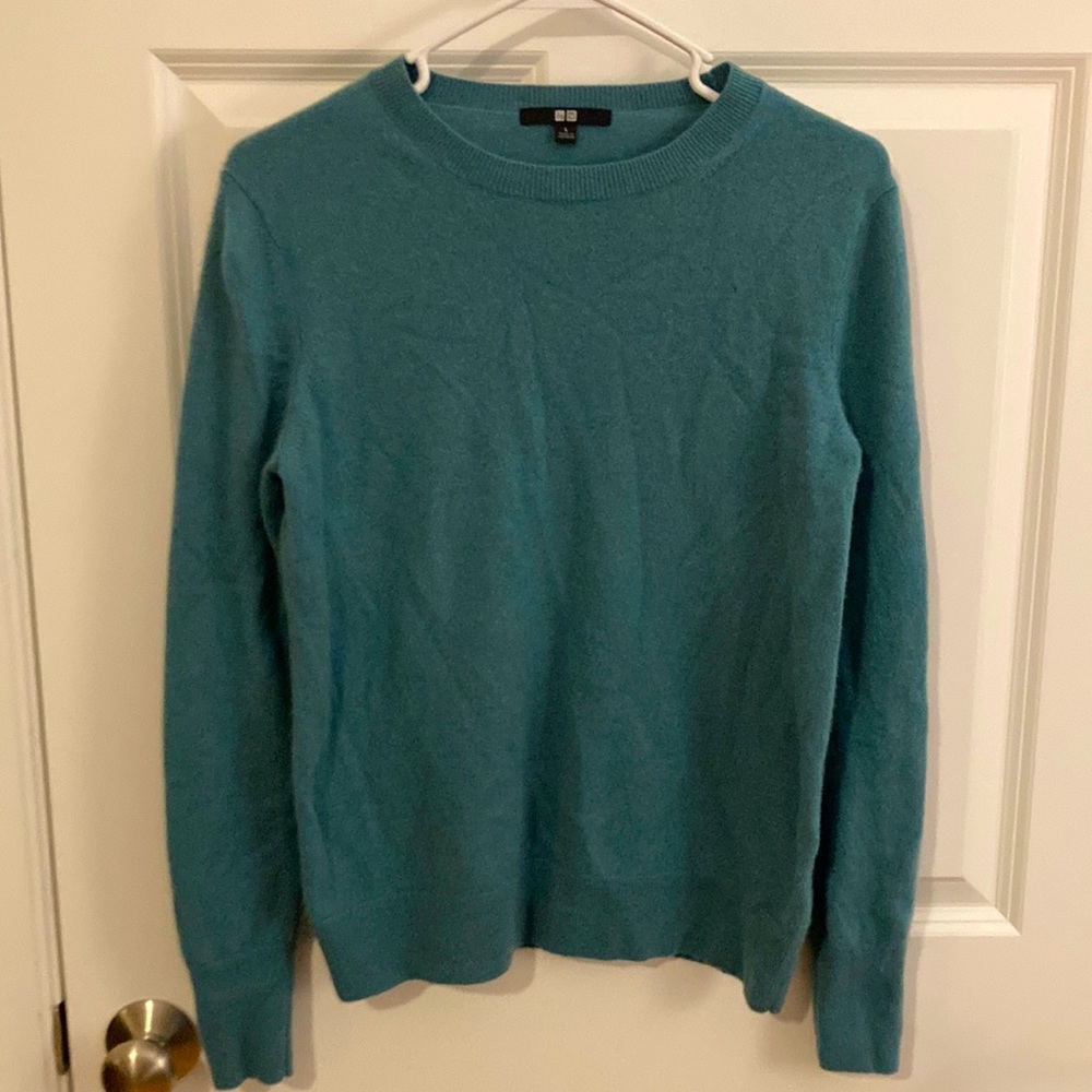 Uniqlo Cashmere Sweater: Teal Green